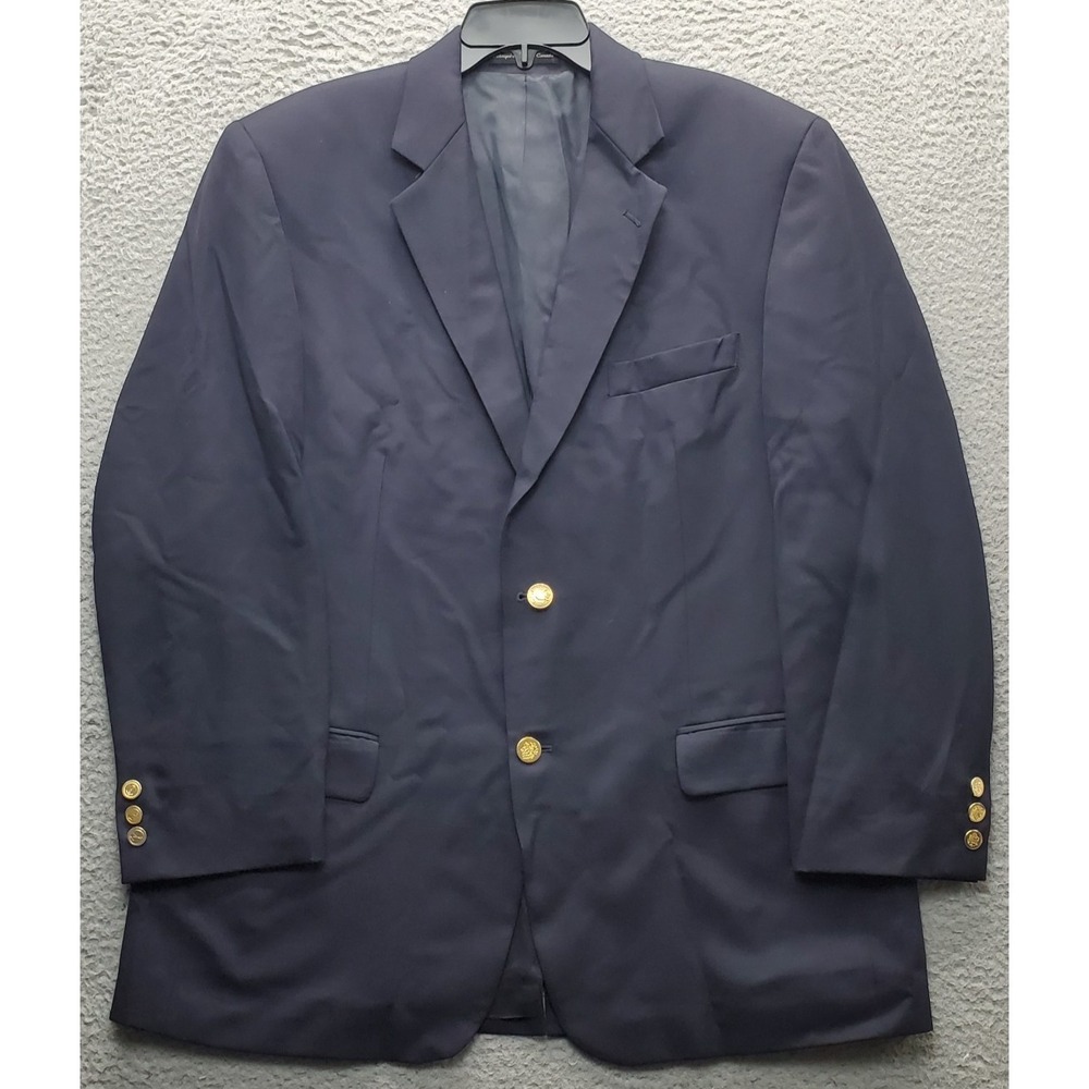 Botany‎ 500 Blazer Jacket Mens 42R Navy Pure Wool Notch Lapel Single Breasted